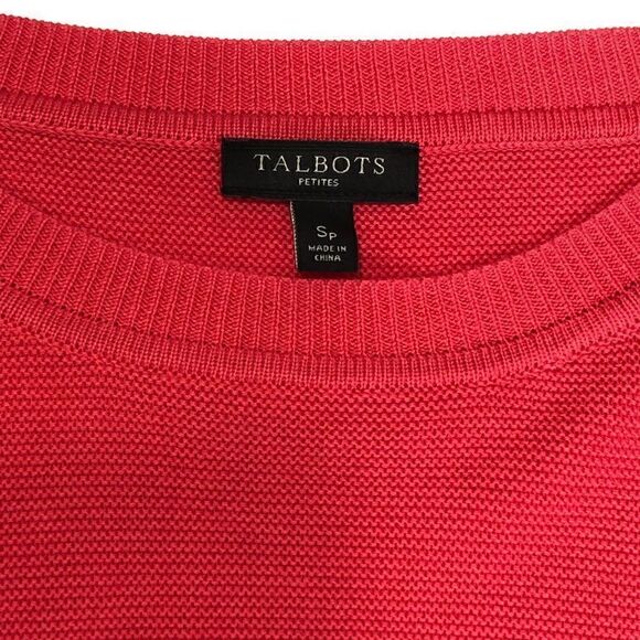 Talbots Sweater Womens Small Petite Coral Lightweight Soft Cotton Rayon - Picture 3 of 7